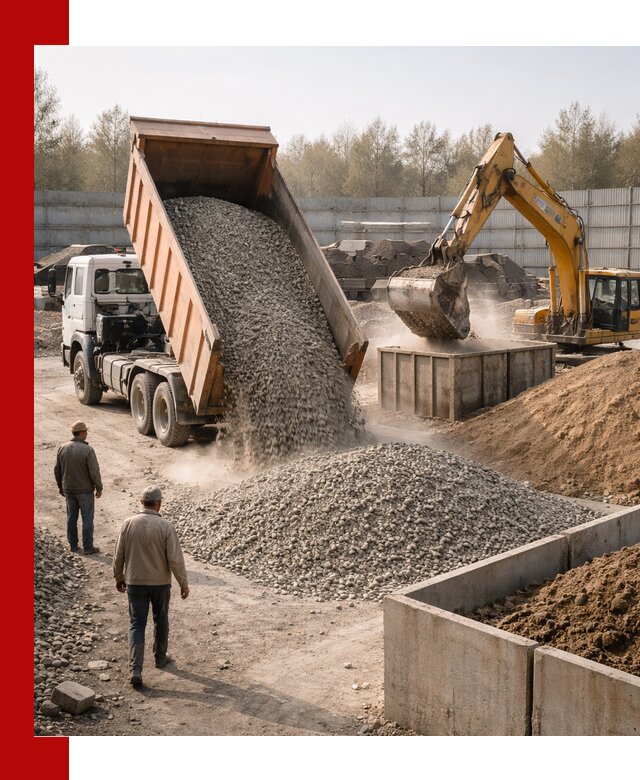 Доставка нерудных материалов с погрузкой и разгрузкой в Лабинске