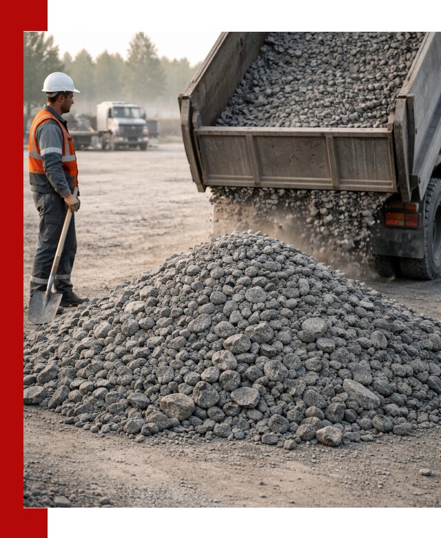 Гранитный щебень фракции 100–201 для строительства в Лабинске