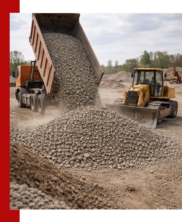 Доставка гравийного щебня фракции 40-70 в Лабинске
