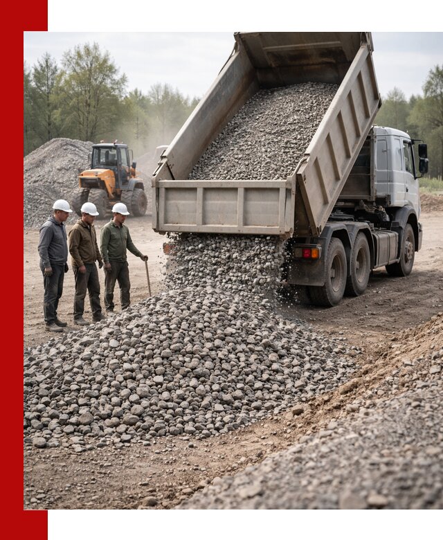 Доставка гравийного щебня фракции 70-120 в Лабинске