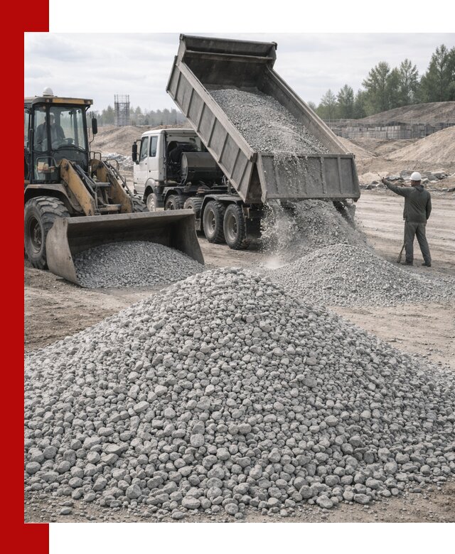 Доставка известнякового щебня фр. 5–20 в Лабинске