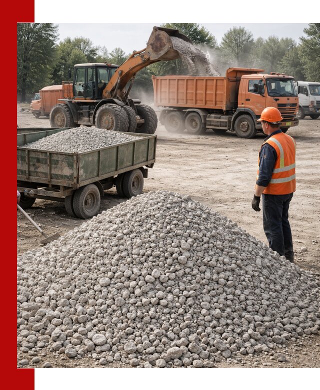 Доставка известнякового щебня фракция 20–40 в Лабинске