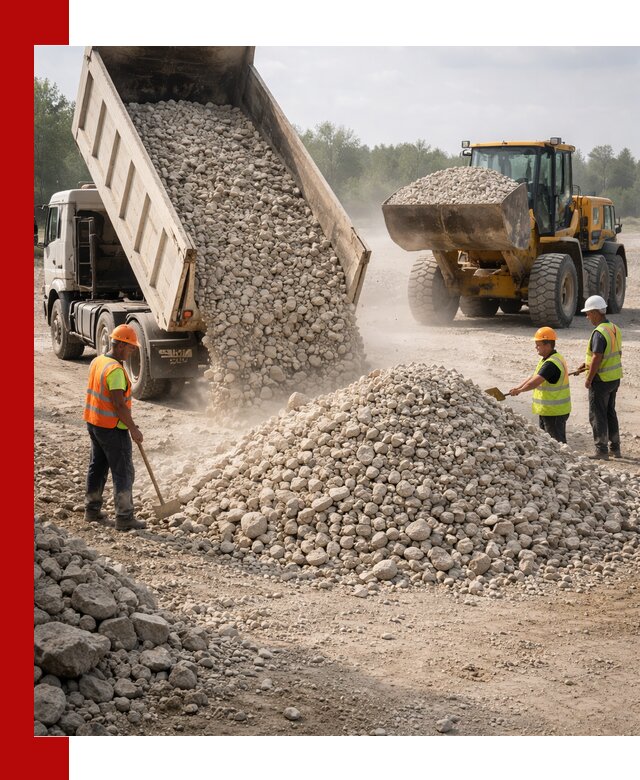 Доставка известнякового щебня фр. 40-70 в Лабинске