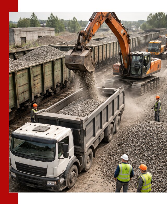 Железнодорожный щебень фракция 25–60 для поставок в Лабинске