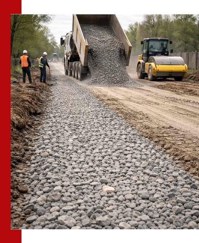 Доставка щебня для отсыпки дорог в Лабинске высокого качества