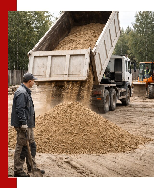 Доставка и продажа песка с разгрузкой в Лабинске