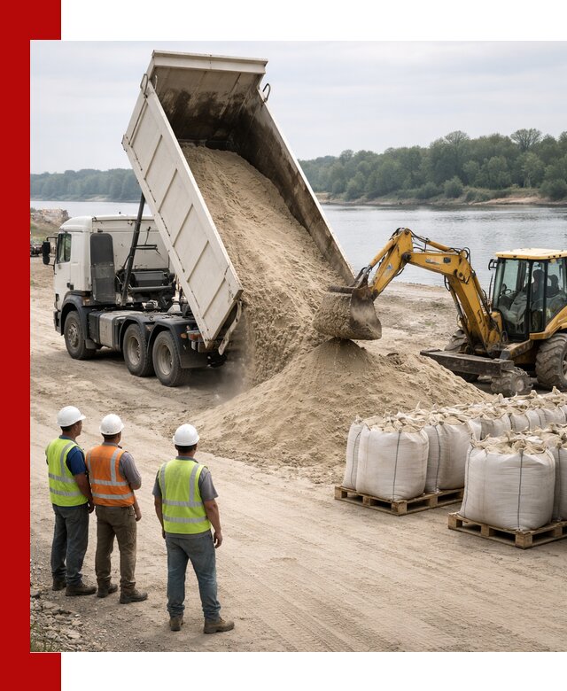 Доставка речного песка в Лабинске самосвалами и погрузкой