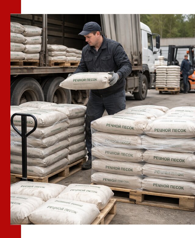 Речной песок в мешках с доставкой в Лабинске
