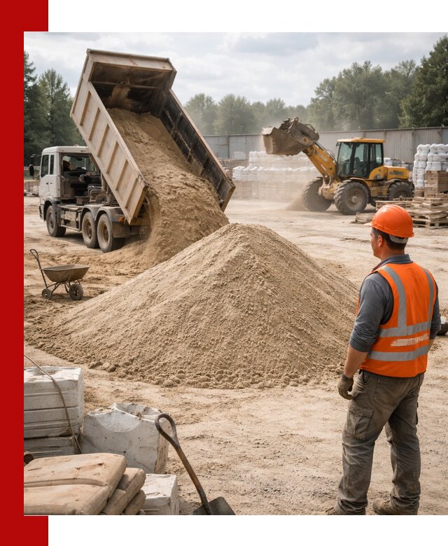 Доставка строительного песка с самосвалом в Лабинске