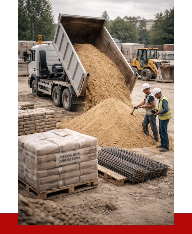 Песок для бетона в Лабинске от 2681 р. с доставкой, ПРОНЕРУДЛбк