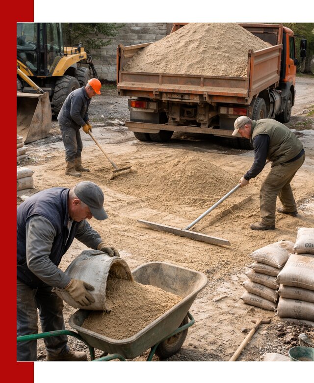Поставка песка для стяжки в Лабинске с быстрой доставкой