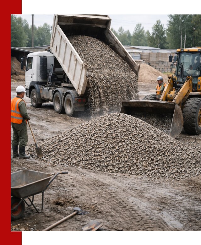 Мытый гравий с доставкой в Лабинске от карьера до участка