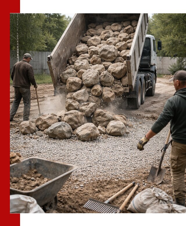 Доставка и укладка булыжника в Лабинске