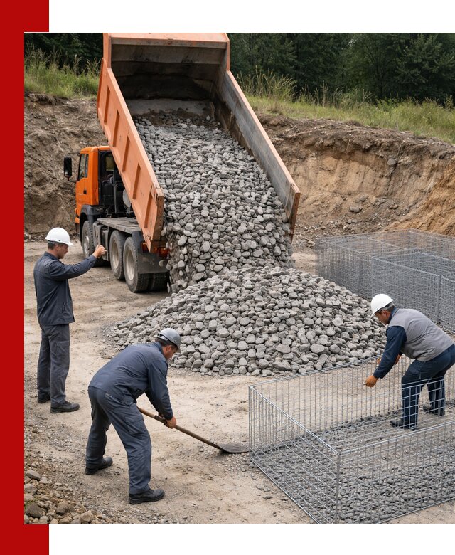 Камень для габионов с доставкой в Лабинске быстро и надёжно