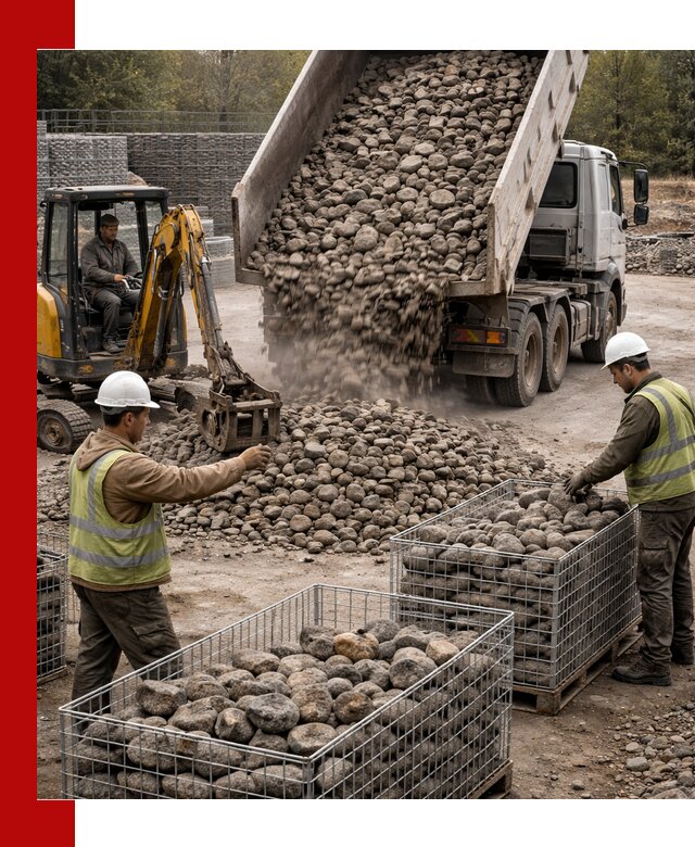 Камень для габионов фракция 100–201 в Лабинске