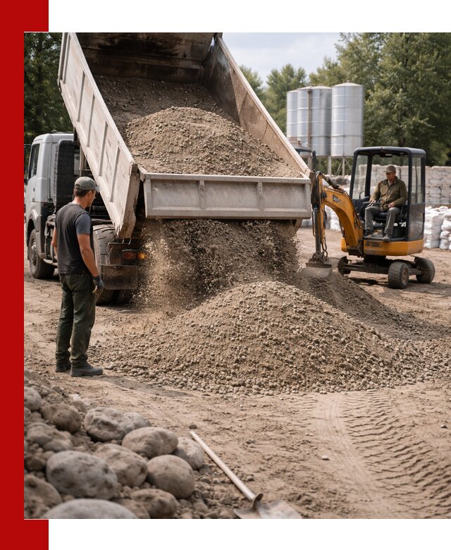 Доставка ПГС С3 в Лабинске самосвалами и миксерами