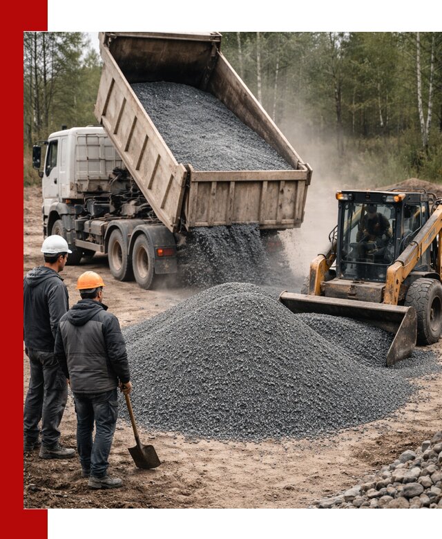 Гранитный отсев 0-5 с доставкой и разгрузкой в Лабинске