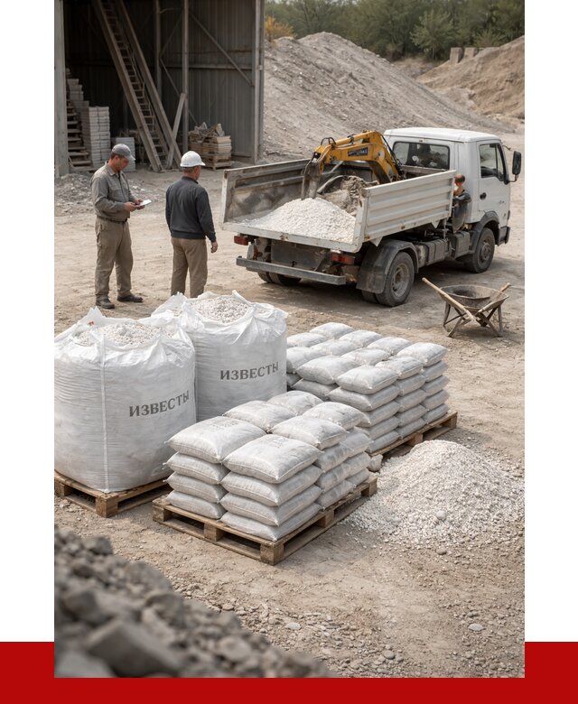 Известь строительная в Лабинске с доставкой от 4504 р. | ПРОНЕРУДЛбк