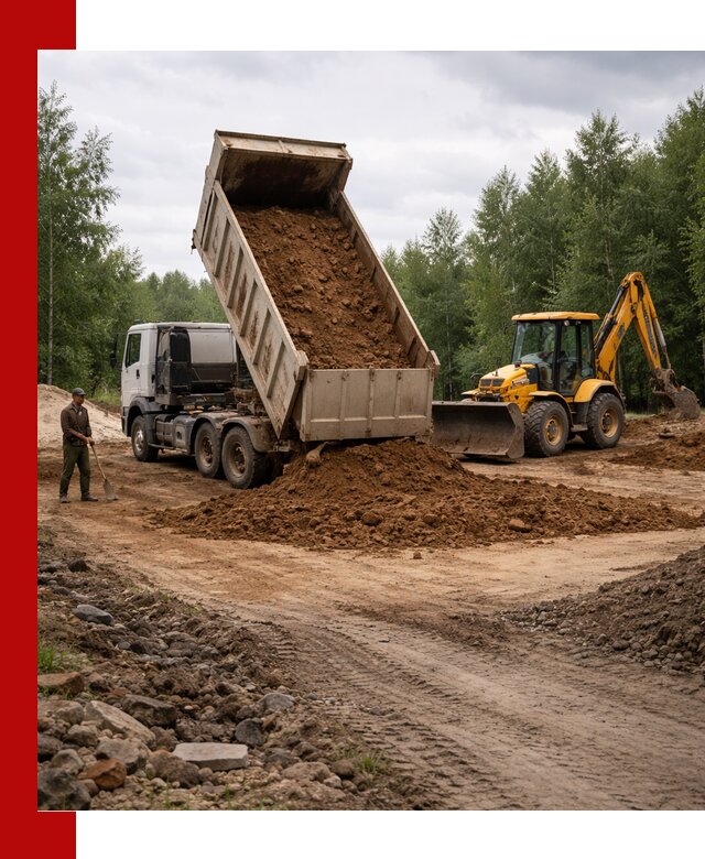 Доставка суглинка самосвалами в Лабинске подсыпка и планировка