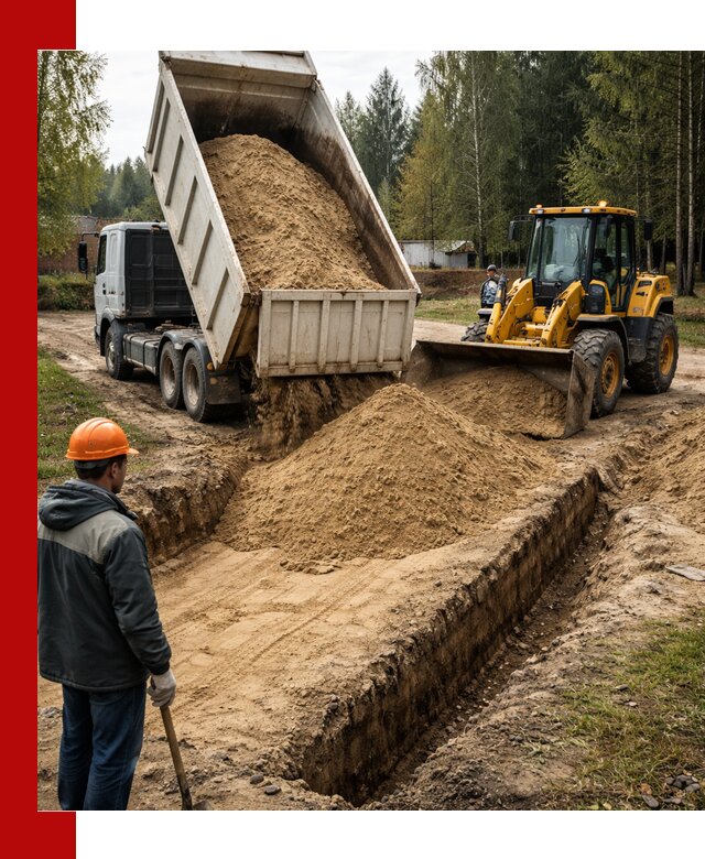 Доставка песчаного грунта в Лабинске для строительных работ