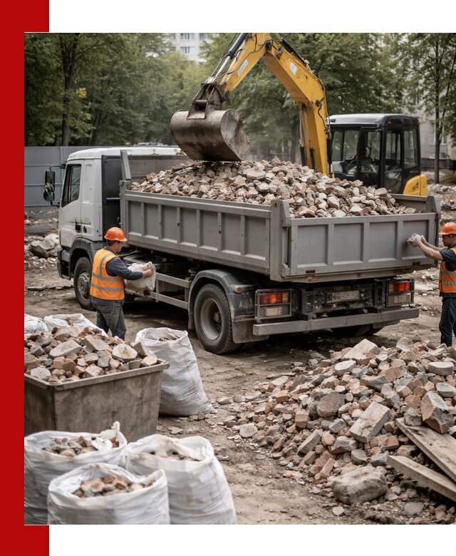 Вывоз строительного мусора в Лабинске с самосвалами и контейнерами