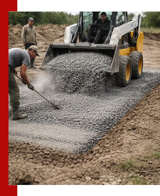 Устройство щебеночной подушки в Лабинске для дорог и фундаментов